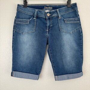 Decree stretch rolled hem bermuda denim jean shorts 9